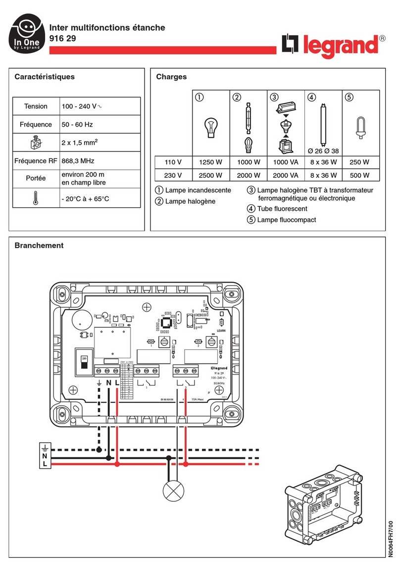 LEGRAND In One 916 29 User manual