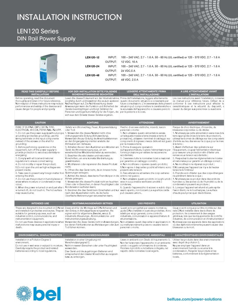 BEL LEN120 Series Installation instruction