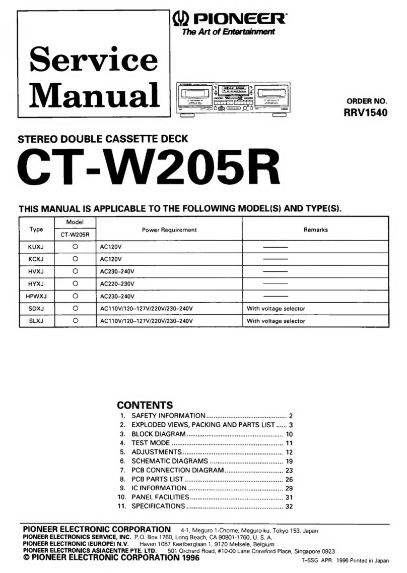 Pioneer CT-W205R User manual Pioneer CT-W205R User manual