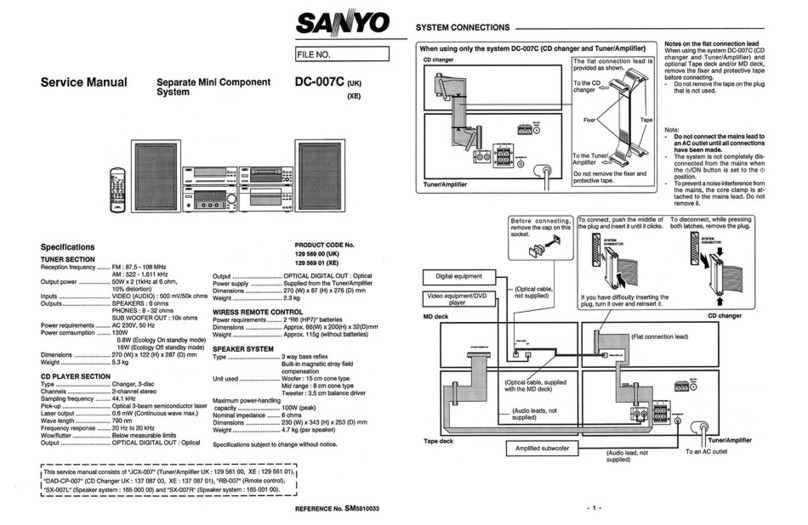 Sanyo DC-007C User manual Sanyo DC-007C User manual