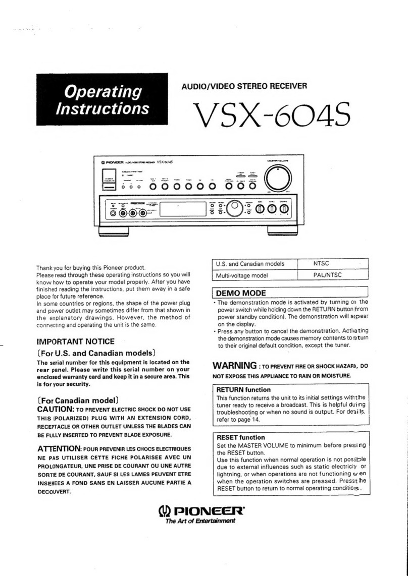 Pioneer VSX-604S User manual