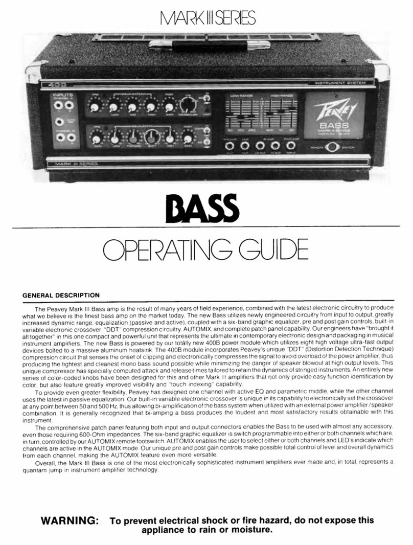 Peavey Mark III Bass User manual