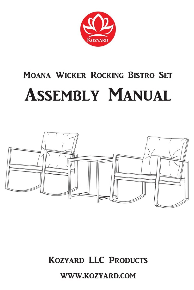Kozyard Moana Wicker Rocking Bistro Set Assembly manual Kozyard Moana Wicker Rocking Bistro Set Assembly manual