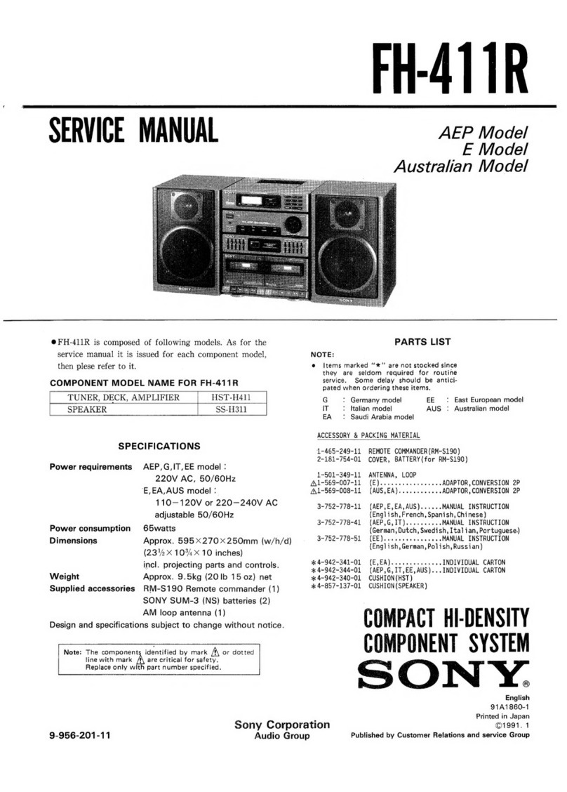Sony FH-411R User manual