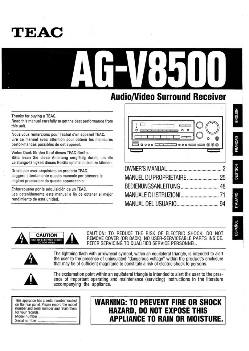 Teac AC-V8500 owner's manual