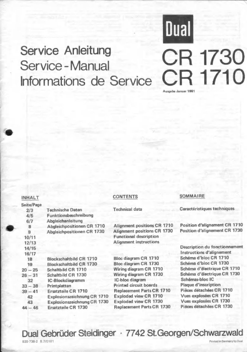 Dual CR 1730 Service manual