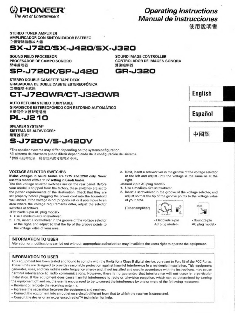 Pioneer SX-J720 operating instructions
