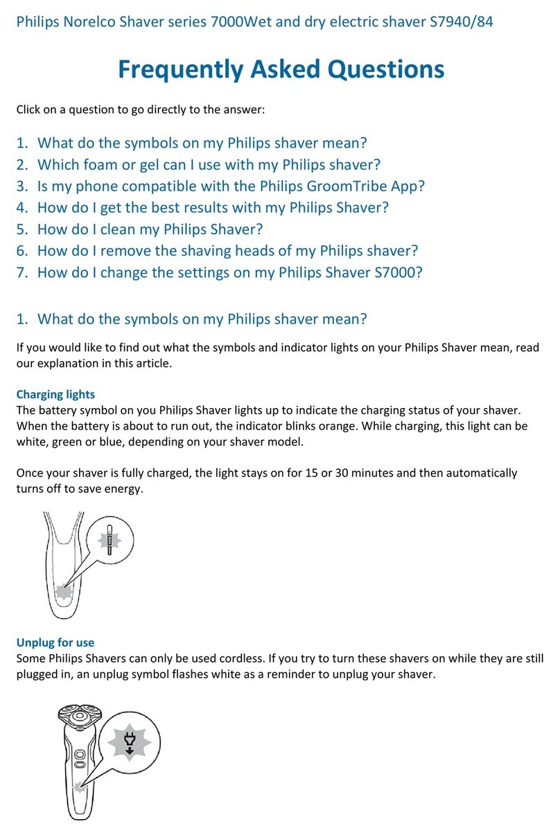 Philips Norelco 7000Wet Series Instruction Manual