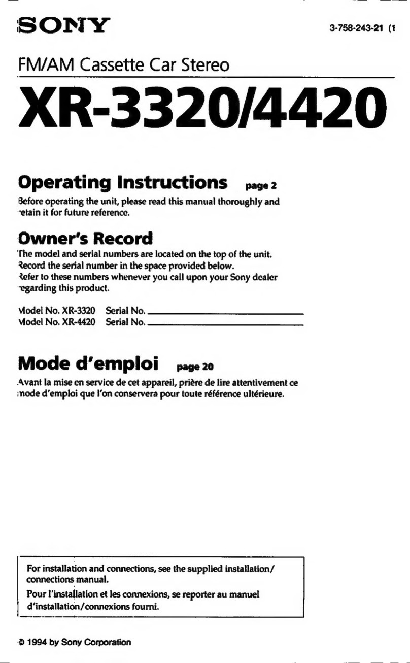 Sony XR-3320 operating instructions