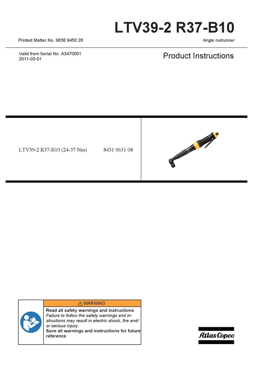 Atlas Copco LTV39-2 R37-B10 Instruction sheet Atlas Copco LTV39-2 R37-B10 Instruction sheet