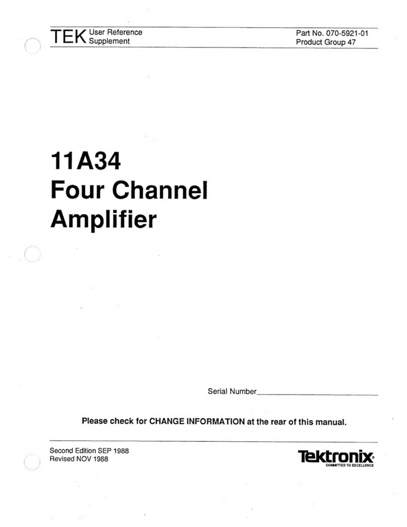 Tektronix 11A34 User reference supplement