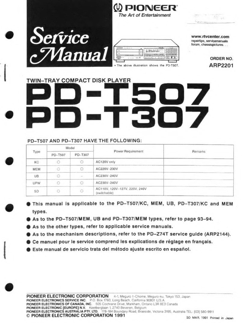 Pioneer PD-T507 Service manual