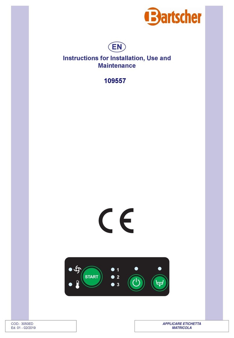 Bartscher 109557 Instructions for installation, use and maintenance