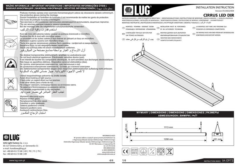 LUG CIRRUS LED DIR Series Installation instruction