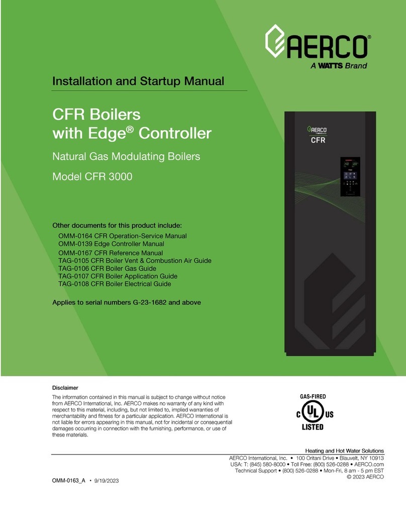Watts AERCO CFR 3000 Installation and operation manual