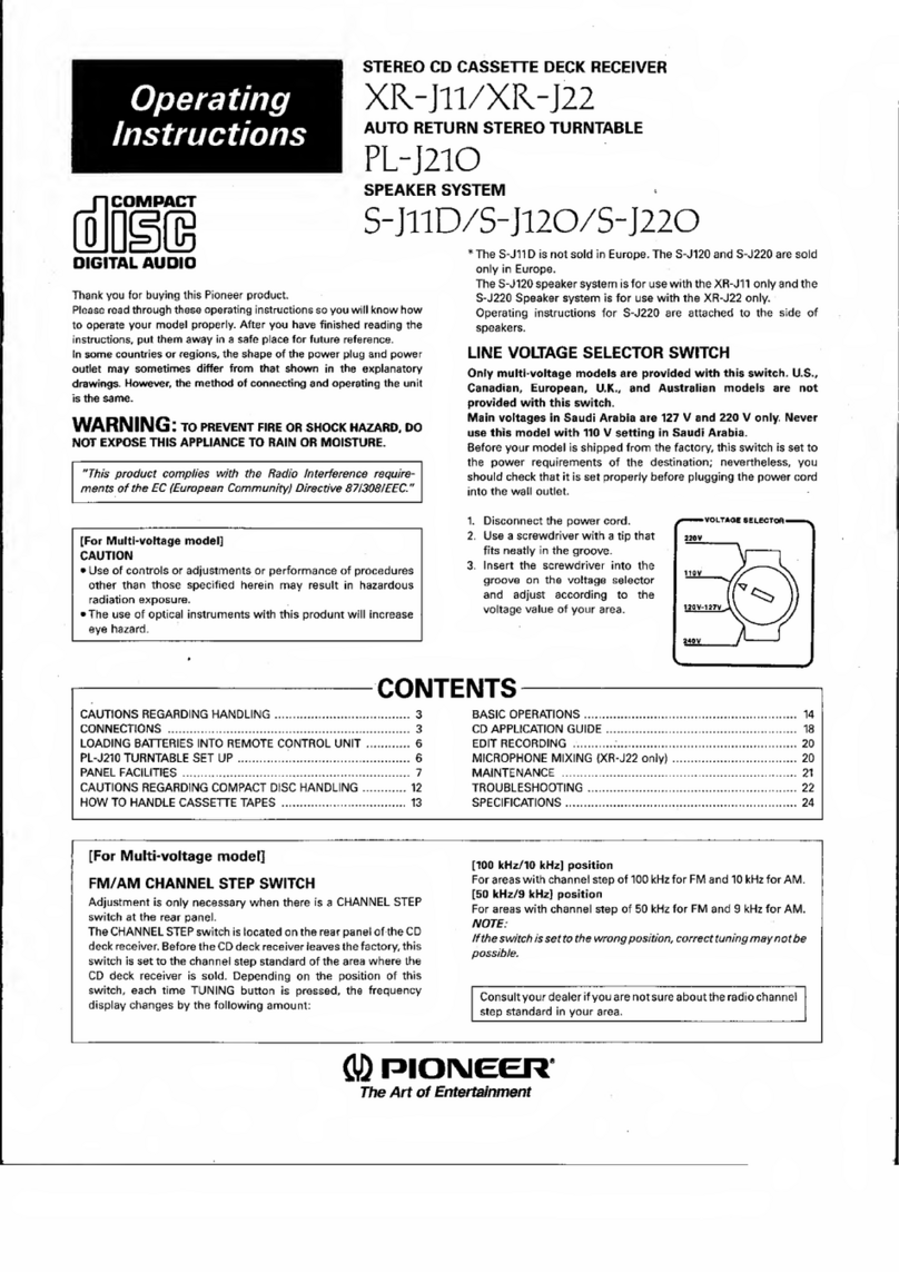 Pioneer XR-J11 User manual