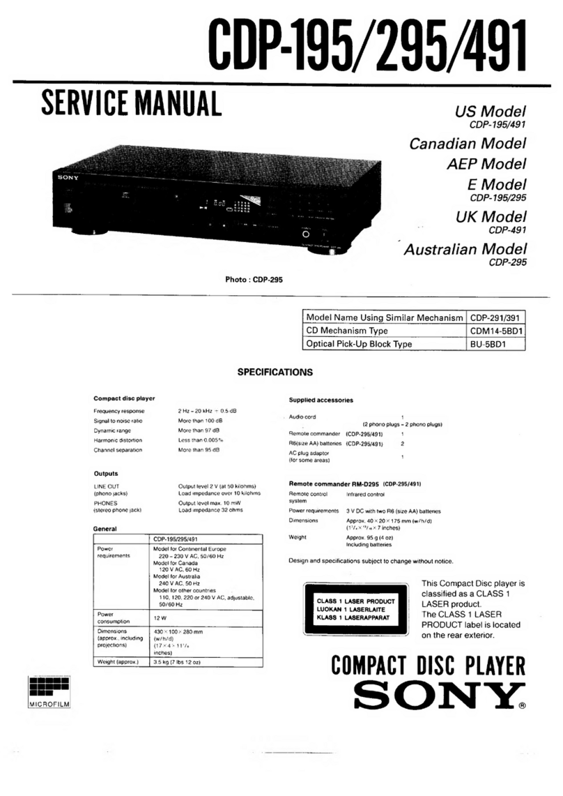Sony CDP-195 User manual