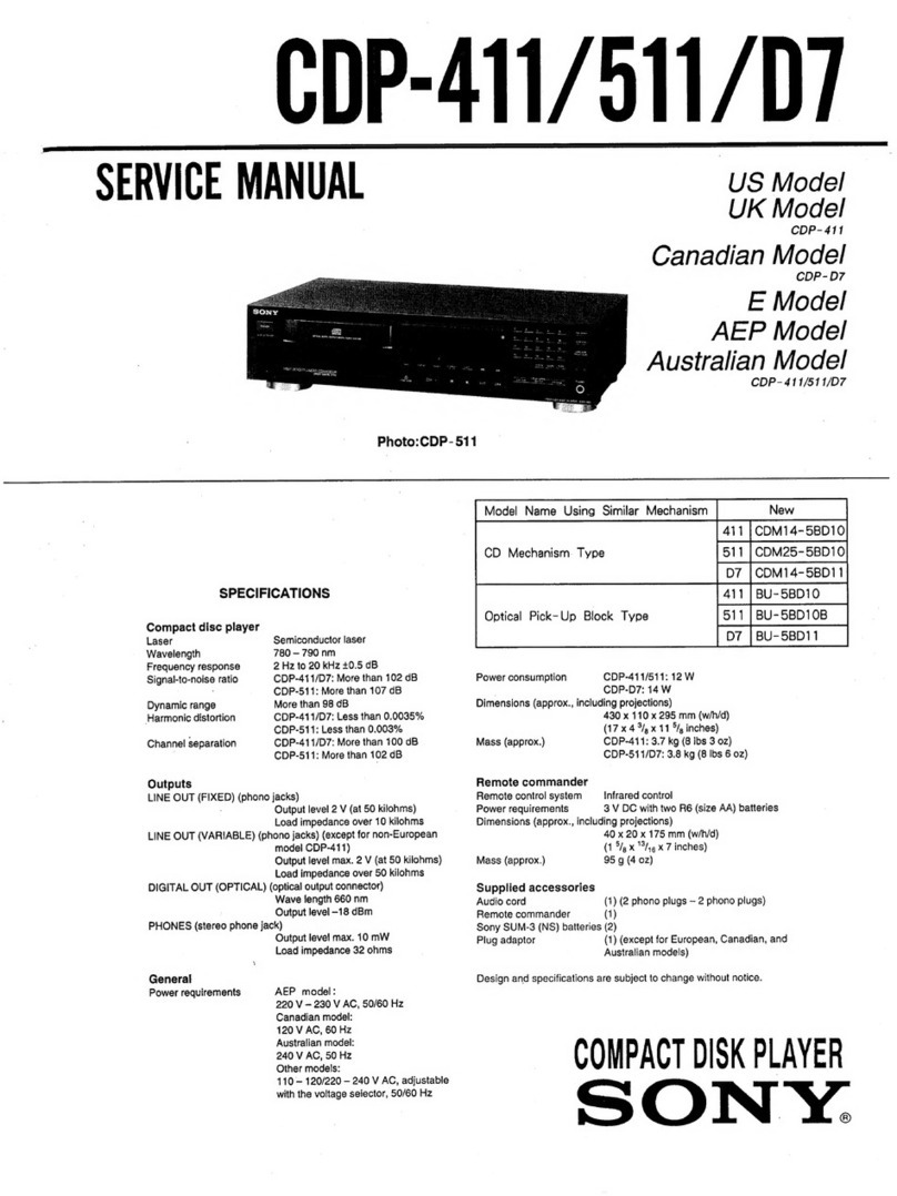 Sony CDP-411 User manual