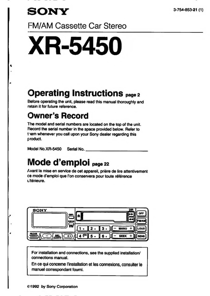 Sony XR-5450 User manual