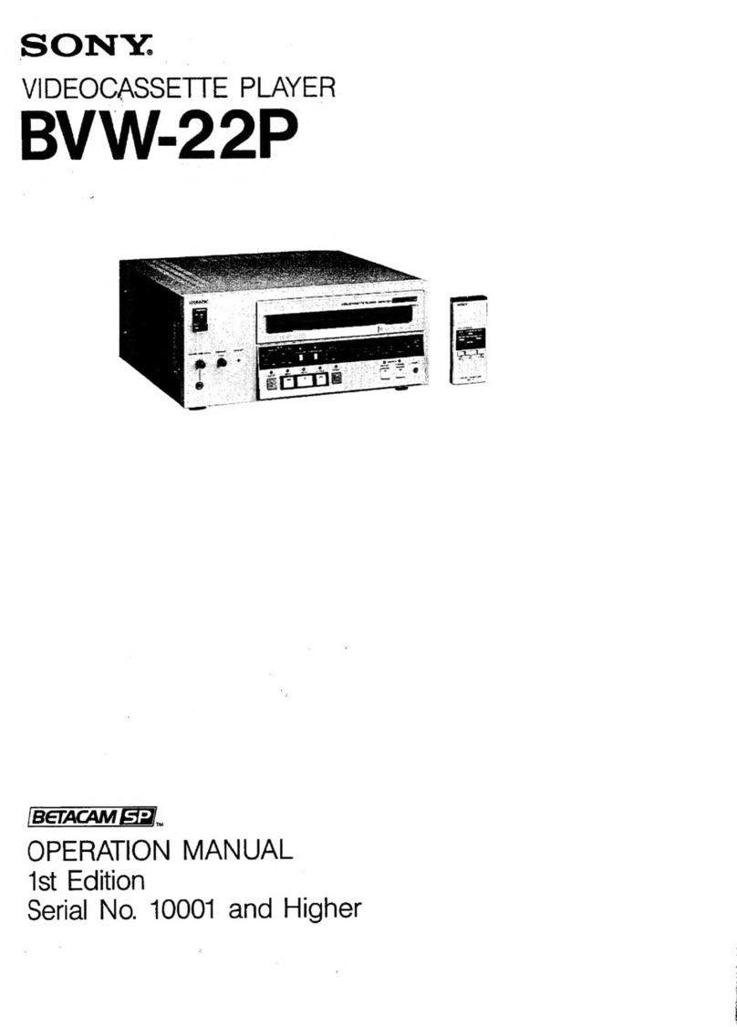 Sony BETACAM SP BVW-22P User manual