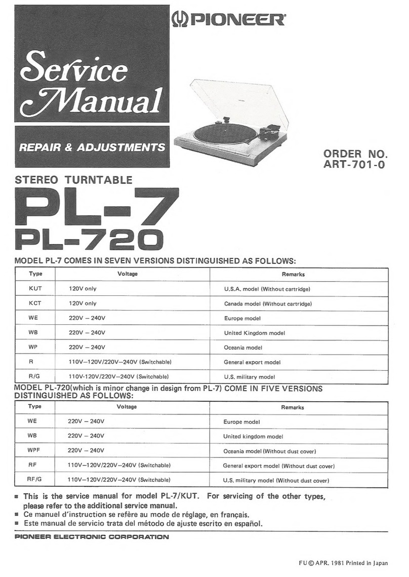 Pioneer PL-7 User manual Pioneer PL-7 User manual