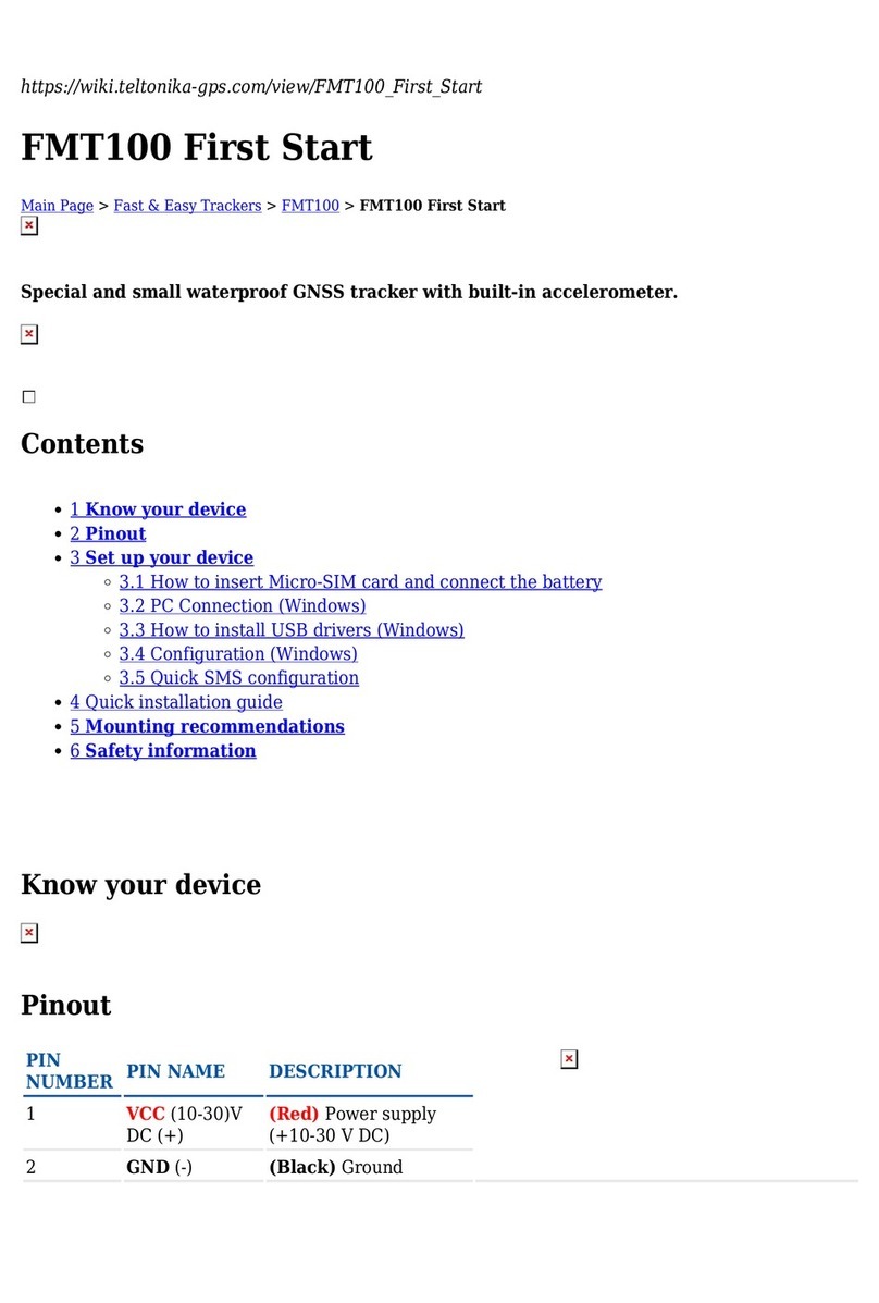 Teltonika FMT100 First start-up quick start guide