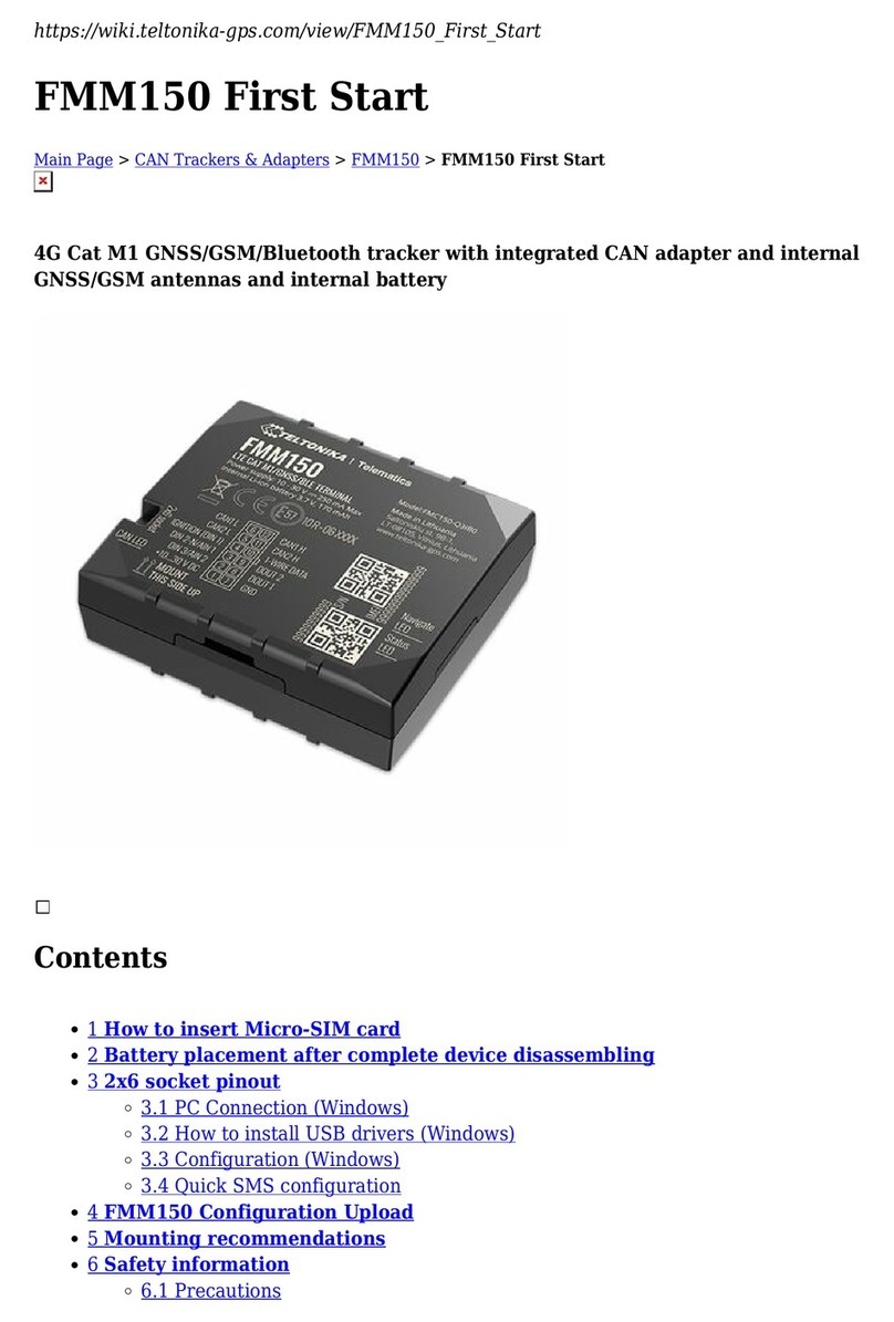 Teltonika Telematics FMM150 First start-up quick start guide