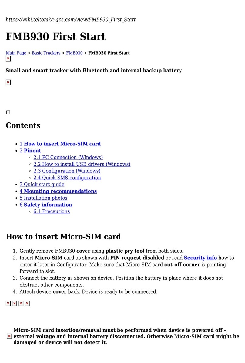 Teltonika FMB930 First start-up quick start guide