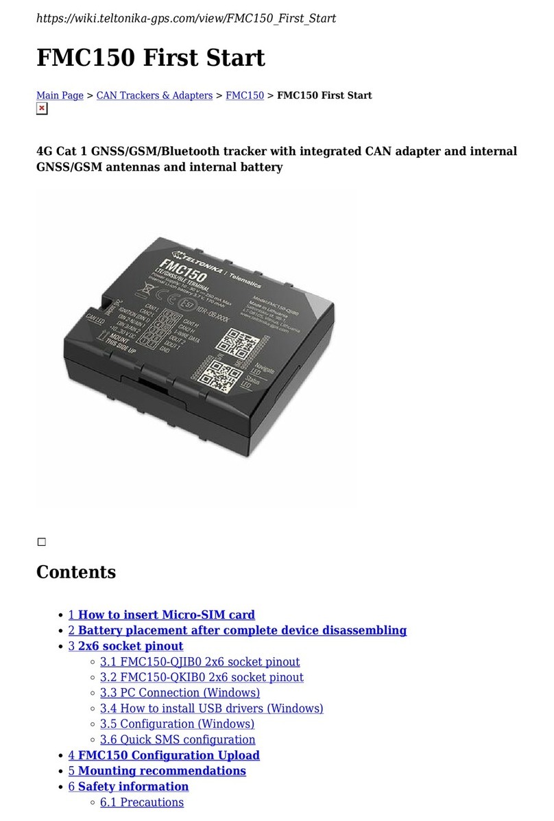Teltonika Telematics FMC150 First start-up quick start guide