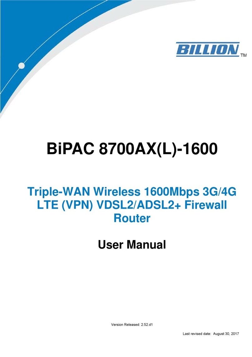 Billion BiPAC 8700AX-1600 User manual Billion BiPAC 8700AX-1600 User manual