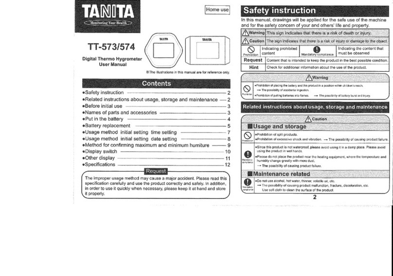 Tanita TT-573 user manual
