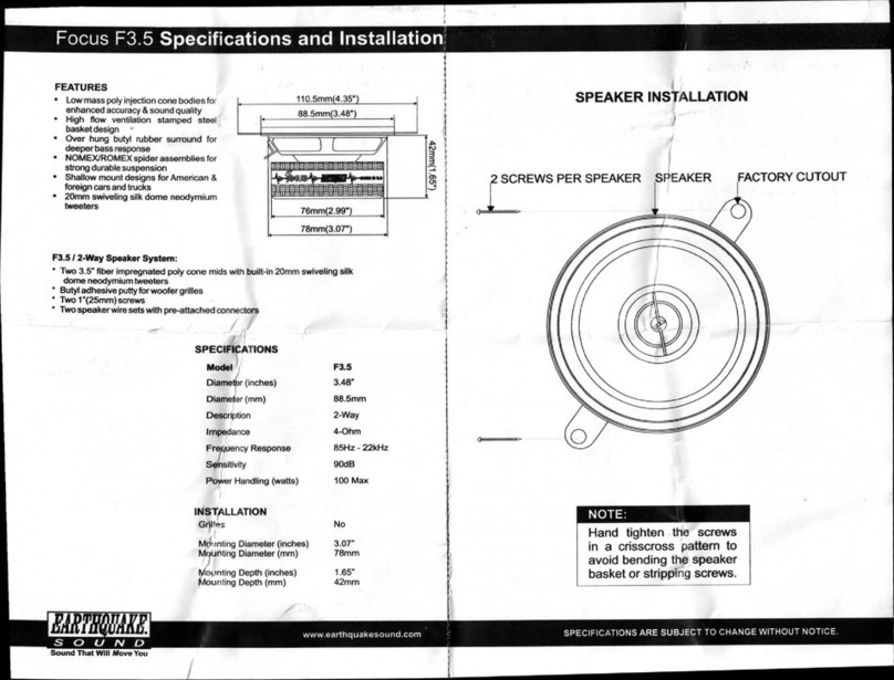 EarthQuake Focus F3.5 User manual