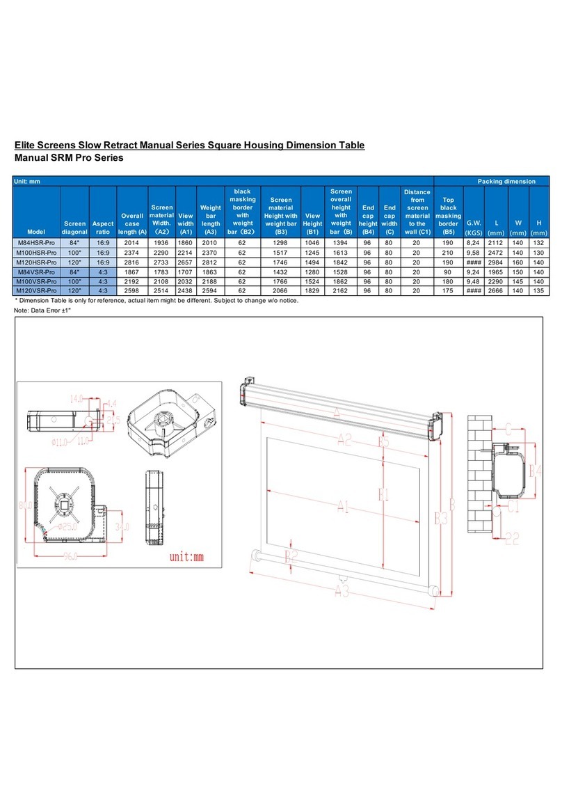 Elite Screens Manual SRM Pro Series Quick user guide