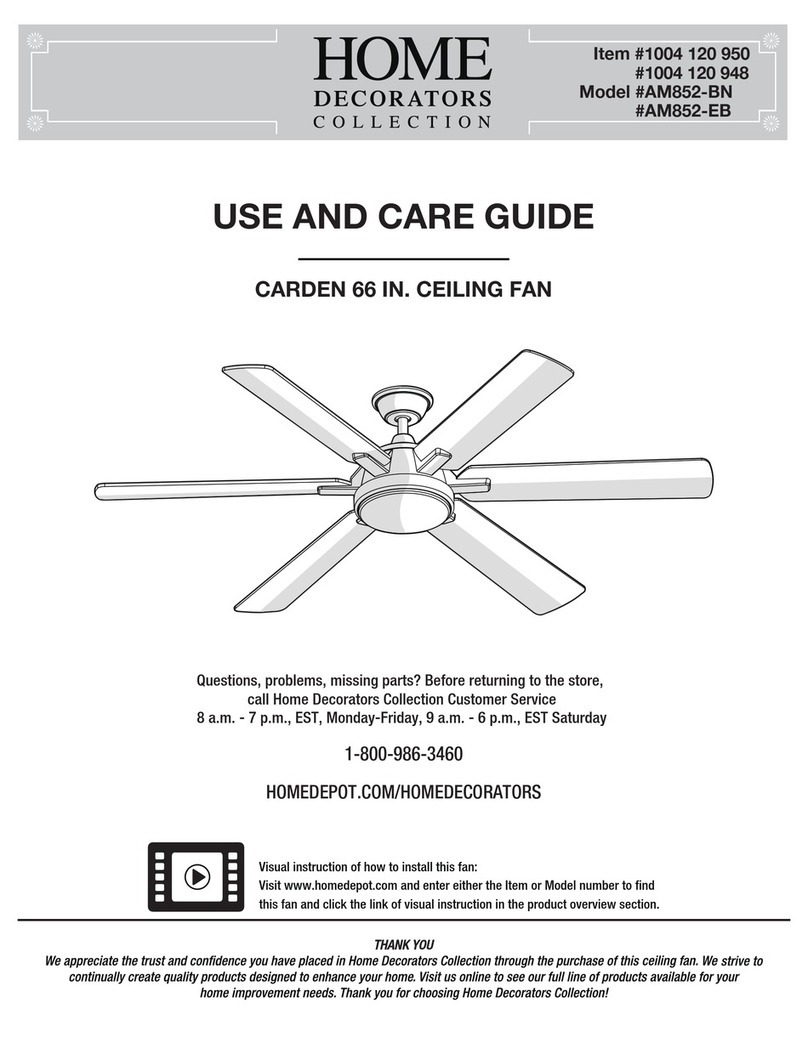 Home Decorators Collection CARDEN AM852-BN Use and care guide