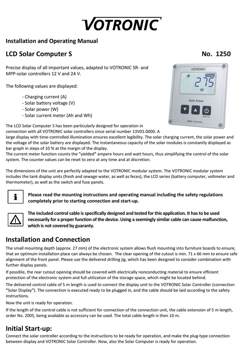 Votronic 1250 Installation and operating manual