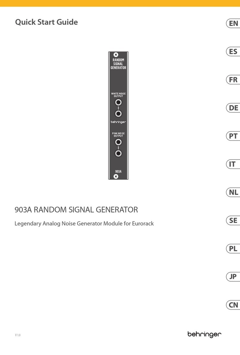 Behringer 903A RANDOM SIGNAL GENERATOR quick start guide
