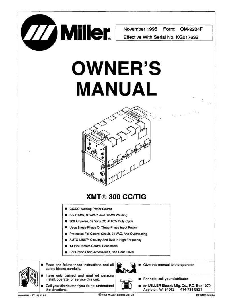 Miller XMT 300 CC/TIG owner's manual