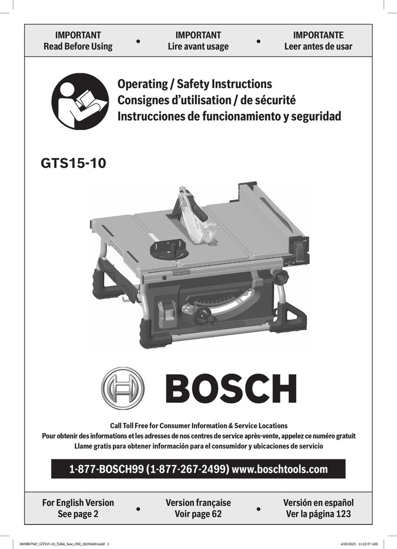 Bosch GTS15-10 Assembly instructions