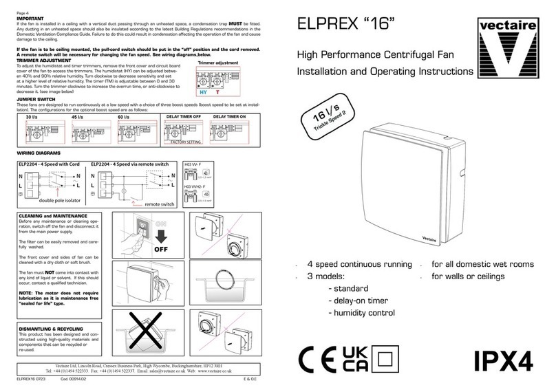 Vectaire ELPREX 16 User manual