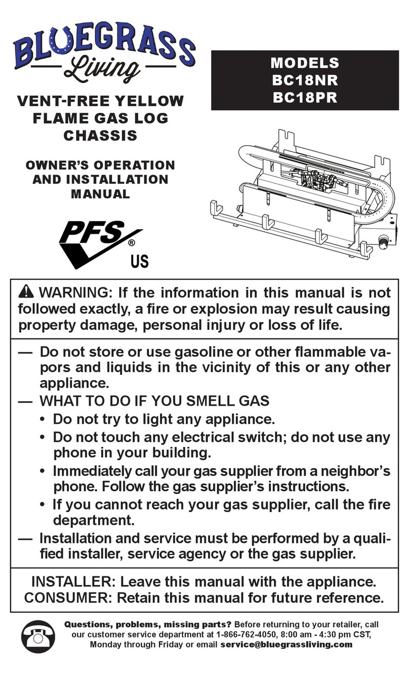 Bluegrass Living BC18NR OWNER'S OPERATION AND INSTALLATION MANUAL Bluegrass Living BC18NR OWNER'S OPERATION AND INSTALLATION MANUAL