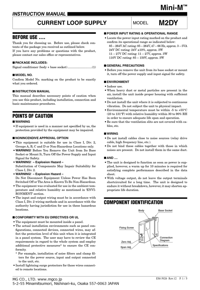 MG Mini-M M2DY instruction manual