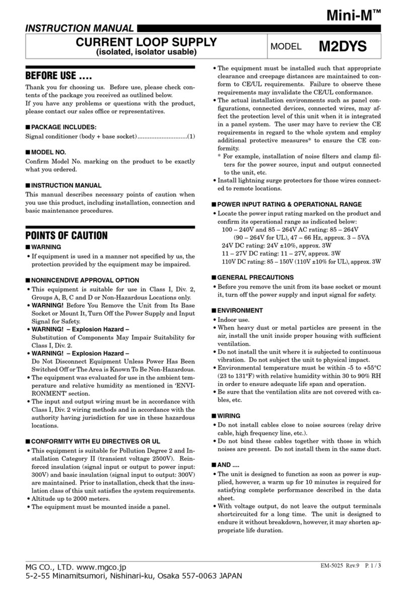MG Mini-M M2DYS instruction manual