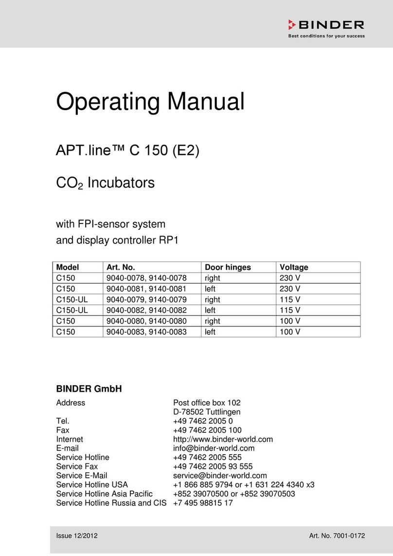 Binder 9040-0078 operating manual