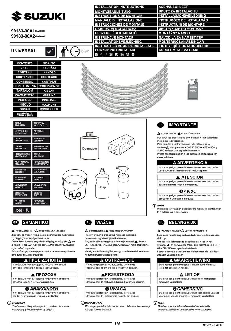 Suzuki 99183-00A1 Series installation instructions