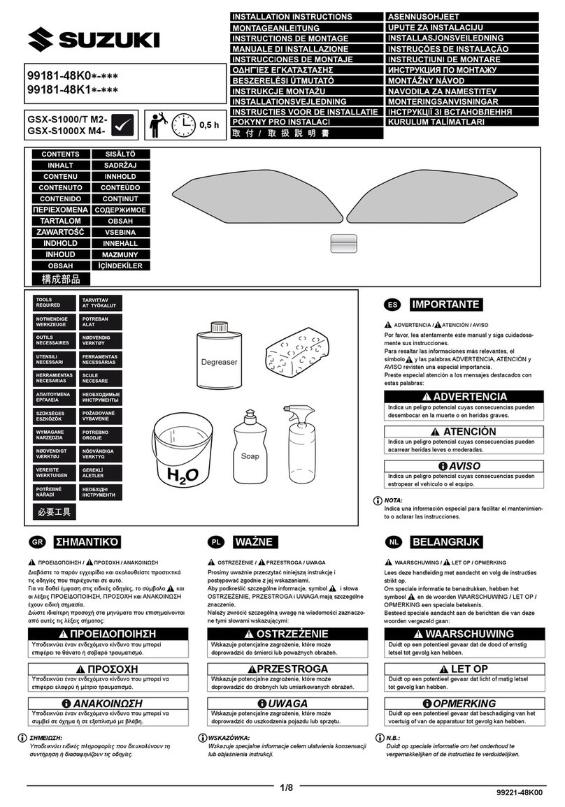 Suzuki 99181-48K0 Series installation instructions Suzuki 99181-48K0 Series installation instructions