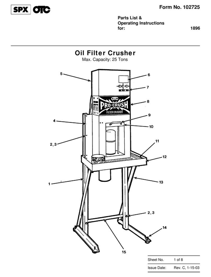 SPX OTC PRO-CRUSH 1896 PARTS LIST & OPERATING INSTRUCTIONS SPX OTC PRO-CRUSH 1896 PARTS LIST & OPERATING INSTRUCTIONS