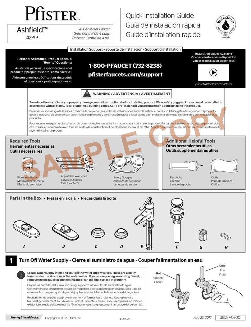 Pfister Ashfield 42-YP User manual Pfister Ashfield 42-YP User manual