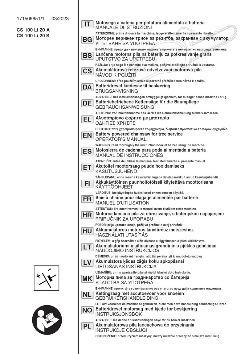 Stiga CS 100 Li 20 A Operator's manual