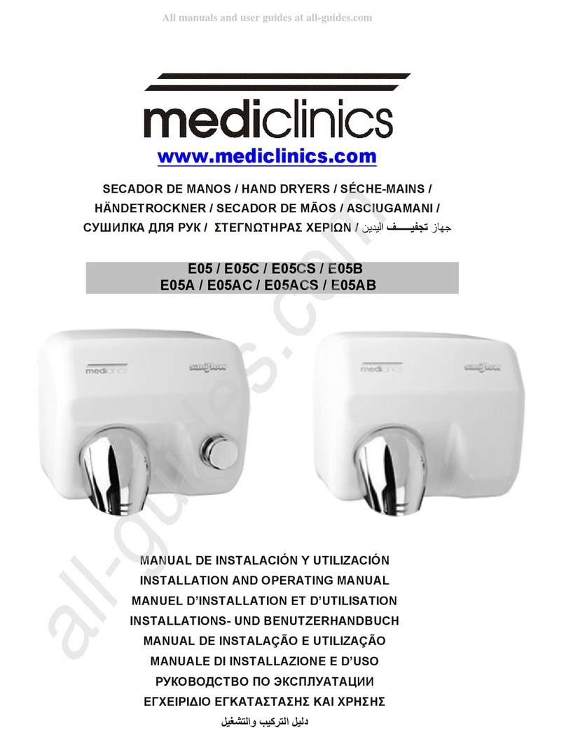 Mediclinics E05C Installation and operating manual