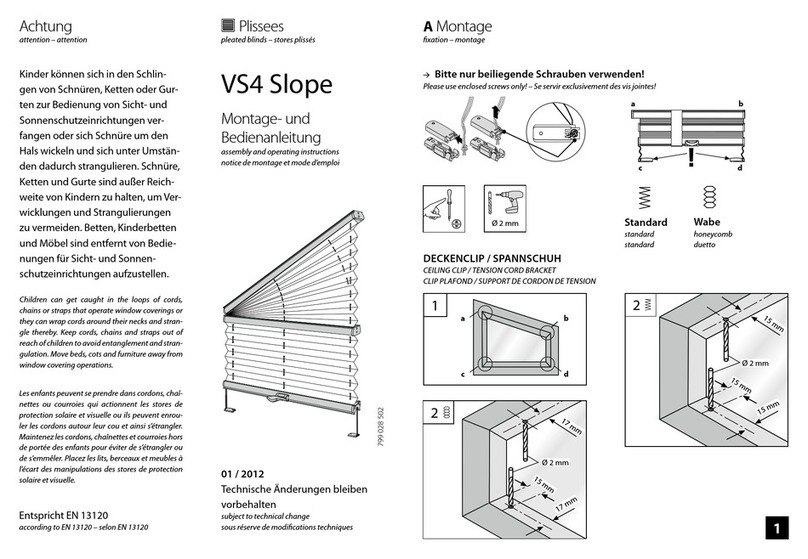 Plissees VS4 Slope Assembly and operating instructions